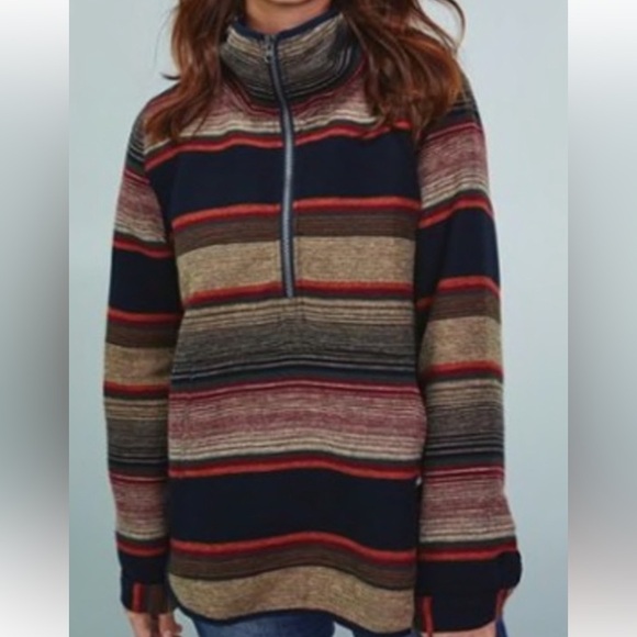Woolrich Horizon View Half Zip Flannel Pullover Multicolor Stripes size S / P - Picture 2 of 16